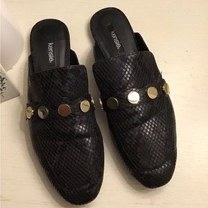 Black Mules Gold Hardware sz 9.5
